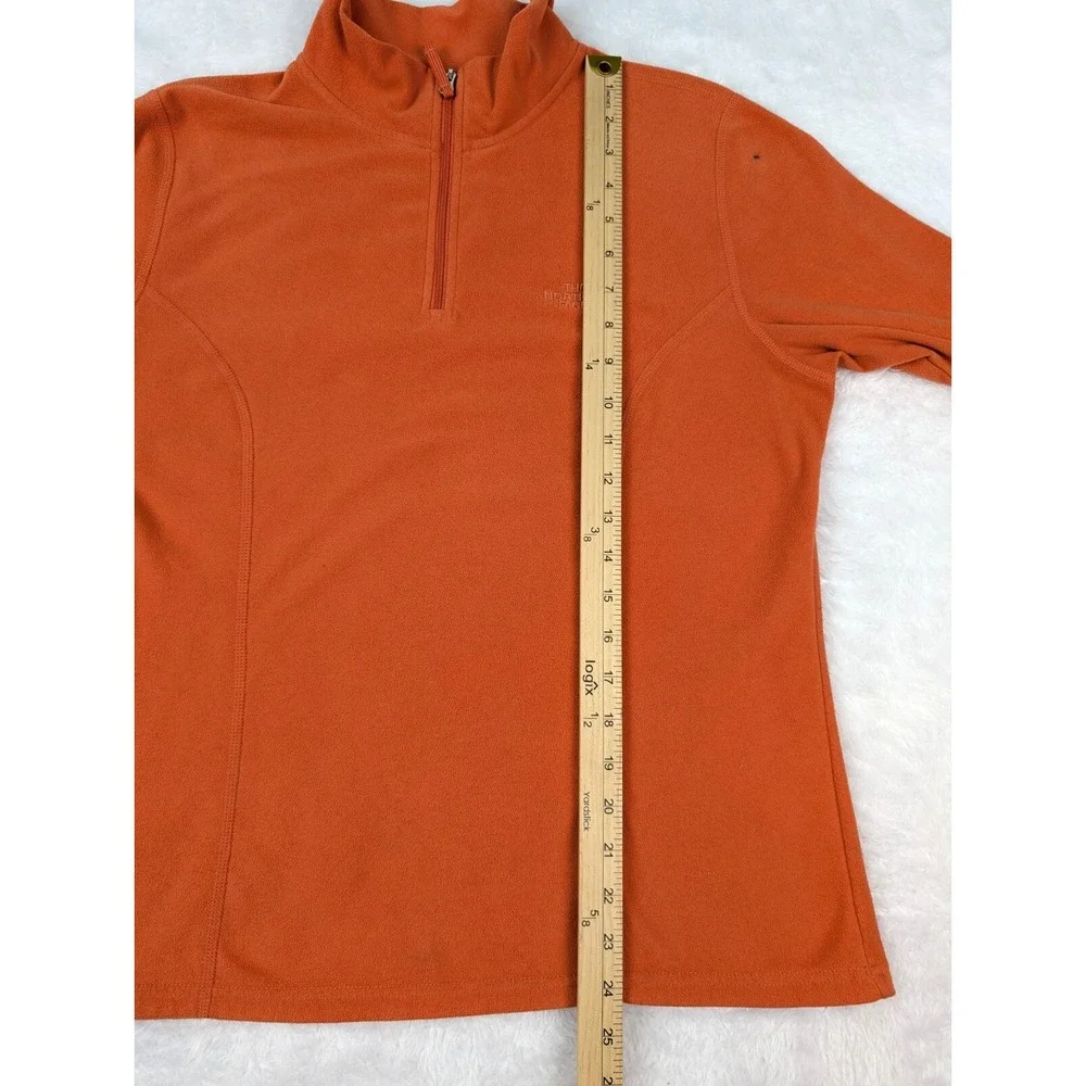 The North Face 1/4 Zip Women's L‎ Pull Over Fleece Orange Light Weight *Read